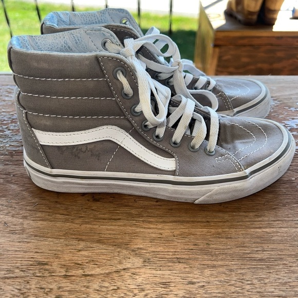 Vans Off The Wall Gray Hi Tops Men's Size 5 Women's 6.5 Skateboard Shoes Unisex - Picture 6 of 10